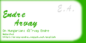 endre arvay business card